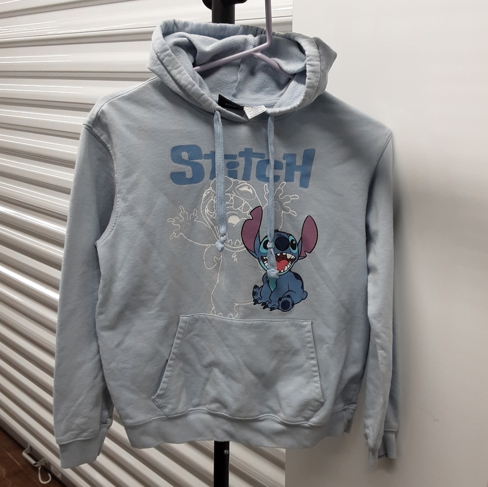Disney Stitch Graphic Hoodie - Light Blue Size Small